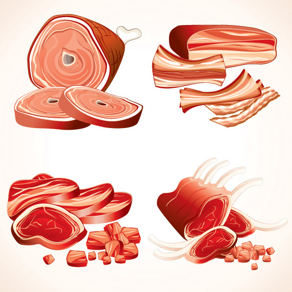 free vector Vector sausage meat